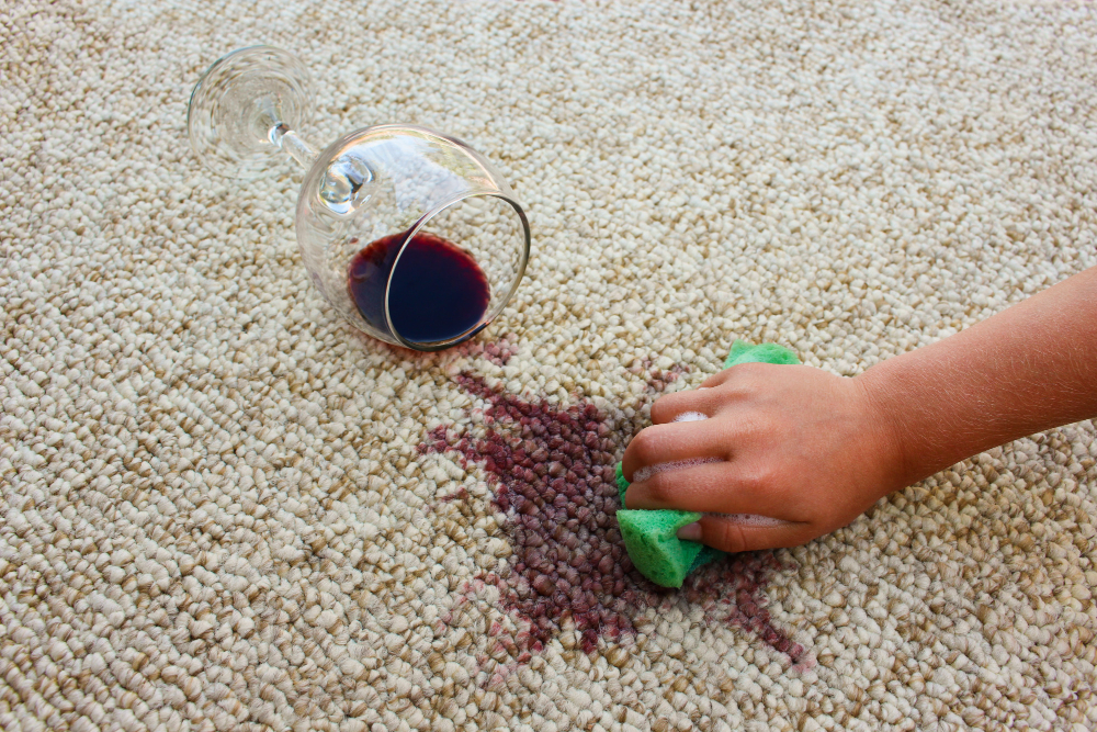 How do you get rid of dirt on a carpet?